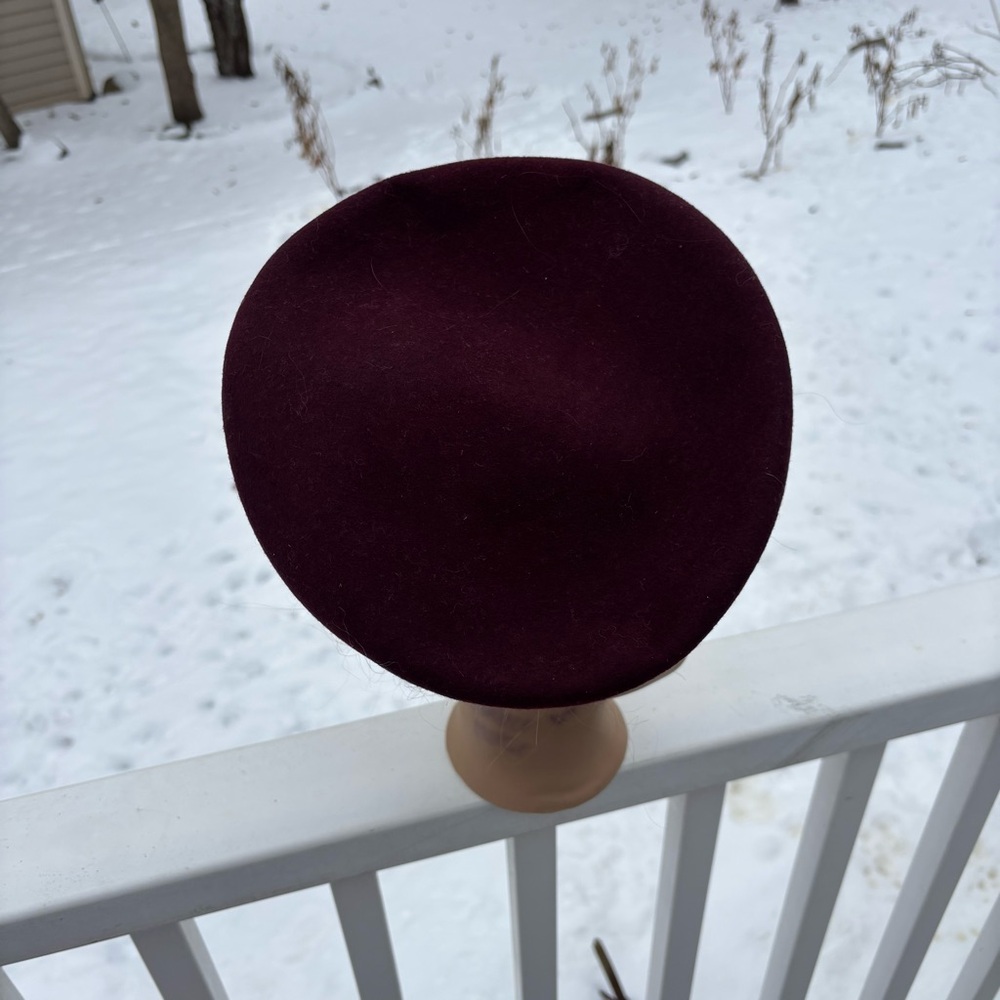 Peruvian Connection Burgundy Wool Structured Bere… - image 5